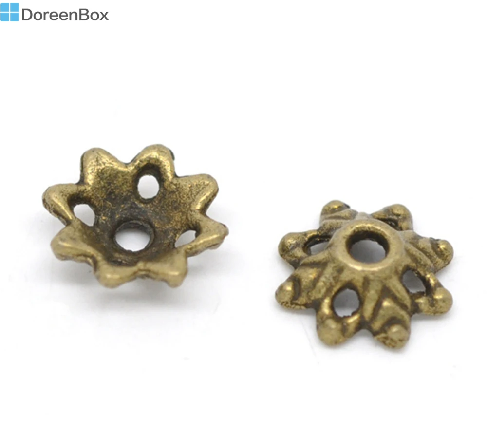Doreen Box Lovely 150 бронзовых цветов с бусинами 8x3 мм (B14479) | Украшения и аксессуары