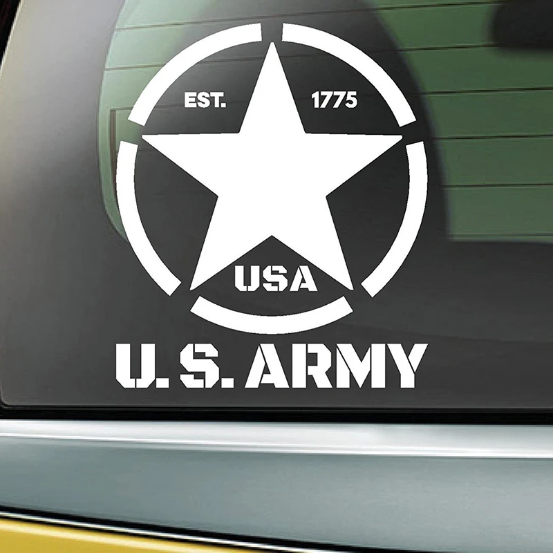 

US Army USA Established star sticker window Decal Car Styling window body stickers WHITE 15cm