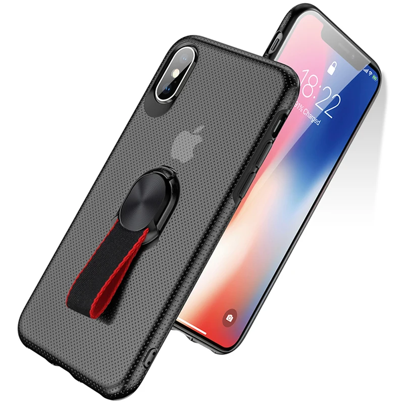 Luxury Breathable Phone Case For iPhone X 7 8 Black Hard Plastic Back