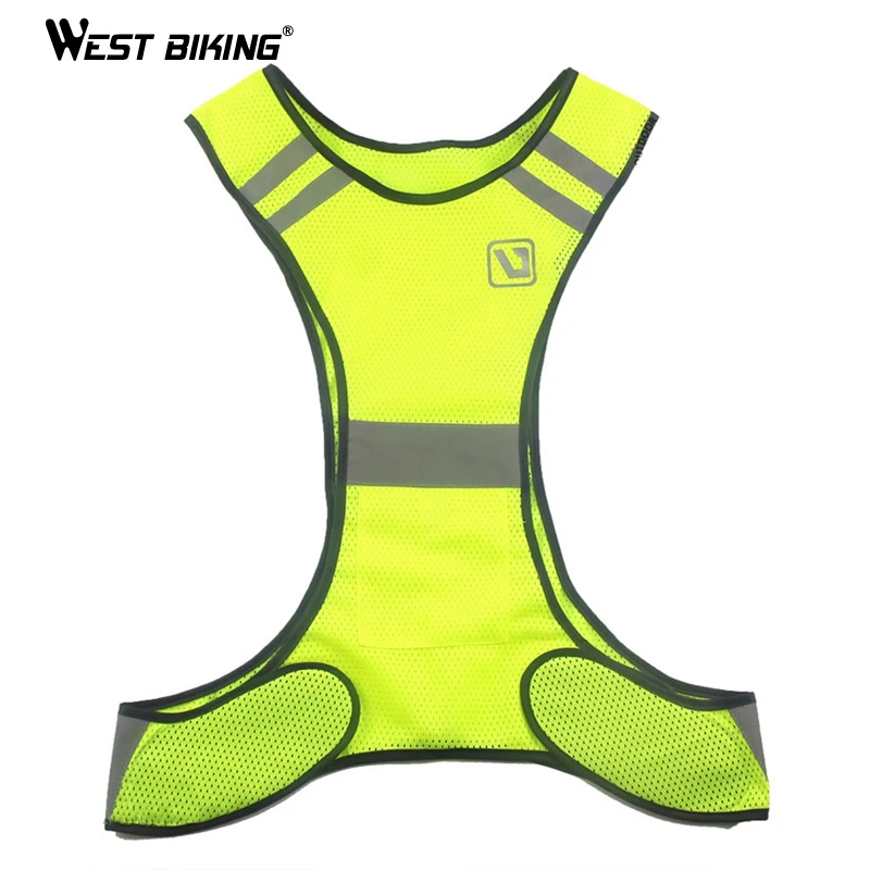 

WEST BIKING Adjustable Night Riding Safety Reflective Vest Cycling Vest Safety Warning Fluorescence Night Clothes Bicycle Vest