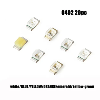 

20pcs 0402 SMD Led Diode 0402 Super Bright white RED Green Yellow Blue SMD light-emitting diode LED Chip