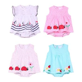 

Baby Girl Dress 0-2Y Newborn Baby Summer Embroidery Flower Strawberry Cotton Dress Infant Baby 1Year Birthday Dress Baby Clothes