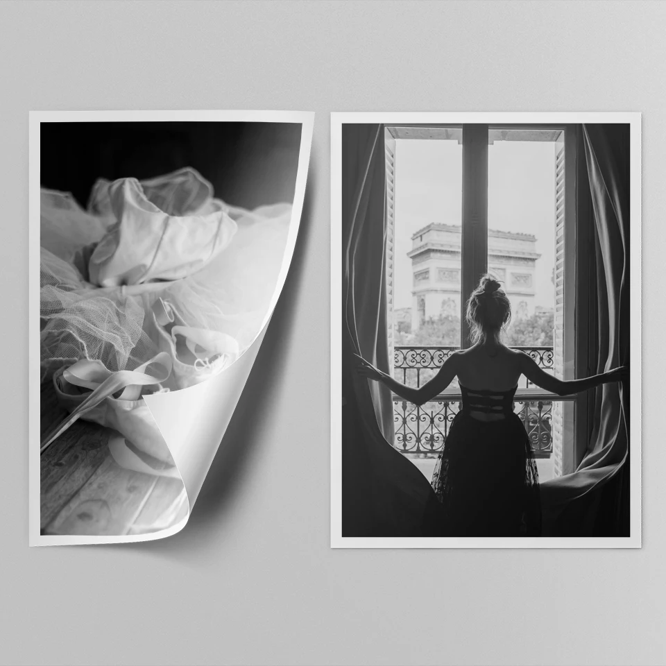 Gohipang-Black-White-Window-Girl-Posters-Print-Foot-Dance-Ballet-Canvas-Painting-Wall-Art-Pictures-For (2)