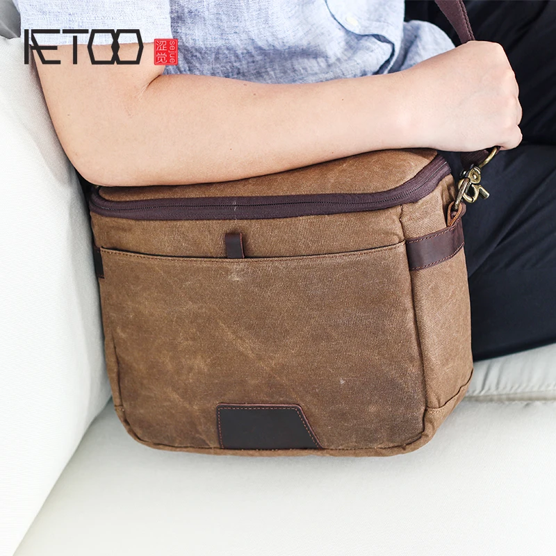 

AETOO Canvas male bag SLR camera packets shoulder Outdoor photography bag