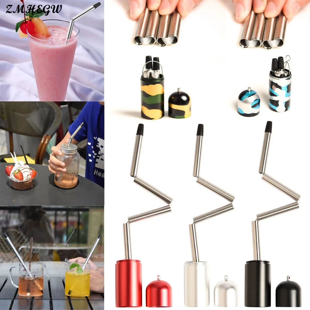 23cm Length Collapsible Foldable Straw Reusable Straw Stainless