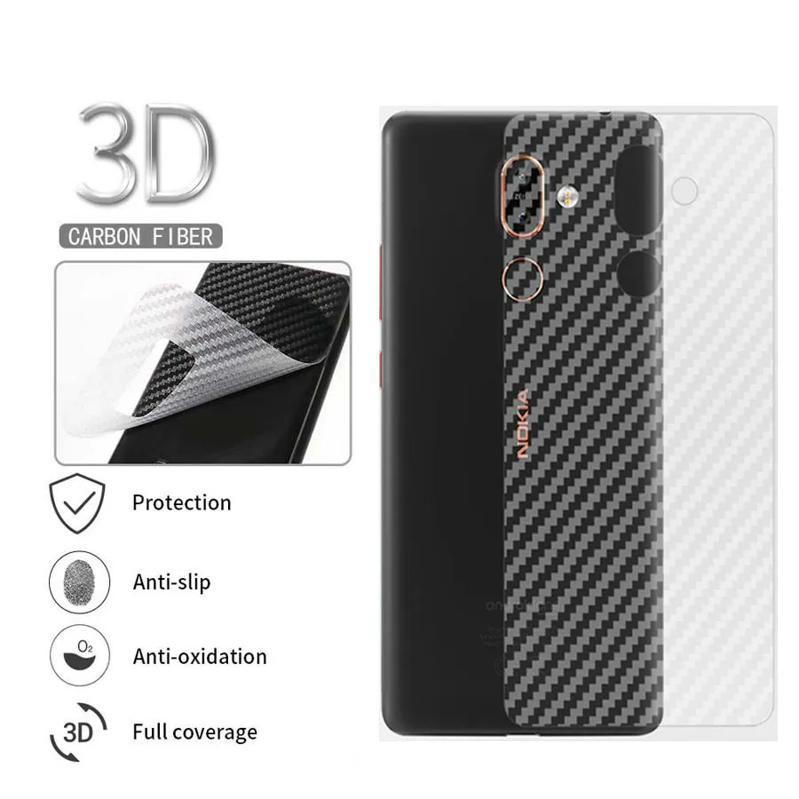 

3D Full Cover Carbon Fiber Soft Back Film For Nokia 6 7 8 Sirocco X5 X6 5.1 6.1 Plus 2018 Screen Protector For 9 Pure View