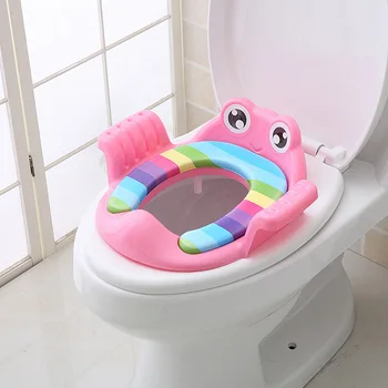 

Large Children Toilet Seat Frog Shape Baby Potty Seat Pad Kids Travel Toilet Training Seat Cover Cushion with Handle Potty Cover
