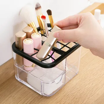 

Transparent 25 Grid Lipstick Holder Display Makeup Organizer Makeup Brush Holder Rouge Cosmetic Storage Box With Net