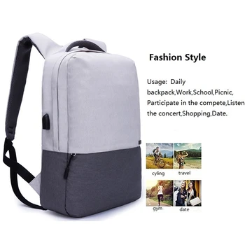 

BEAU-TINYAT Men Laptop Backpack For 15 Inch USB Charger Backpacks Computer Anti-Theft Bag Pack Unisex School Backpack Bag Trav
