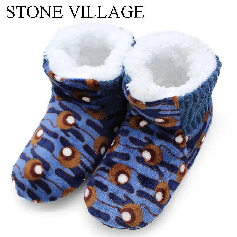 

New Arrival 2018 Polka Dot Flower Warm Indoor Shoes Plush Indoor Cotton Shoes Bota With Bow Non-slip EVA Sole Floor Slippers