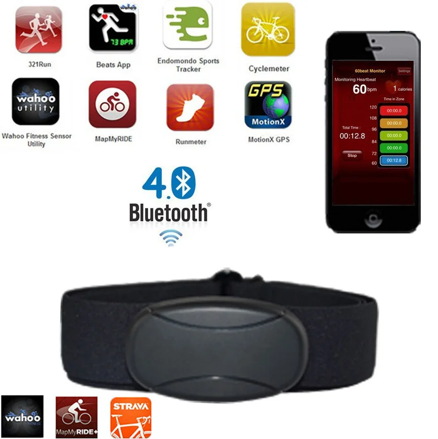 Heart Monitor Bluetooth 4.0 Polar Garmin Heart Rate Strap Fitness Monitor For Runtastic Strava Endomondo - Outdoor Fitness Equipment - AliExpress