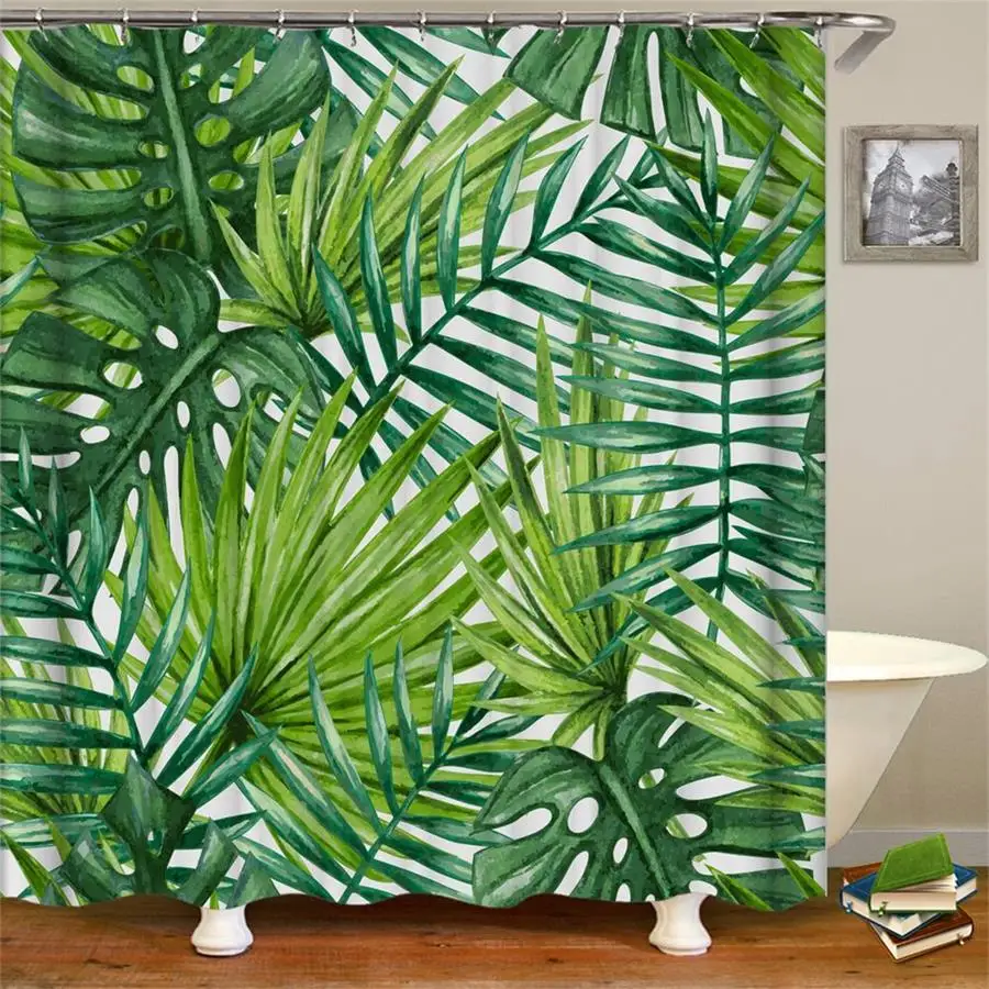 Dafield, тропические растения, пальмы, банановые листья, устойчивые к плесени, полиэфирная ткань, украшение для ванной комнаты, полиэфирная занавеска для душа