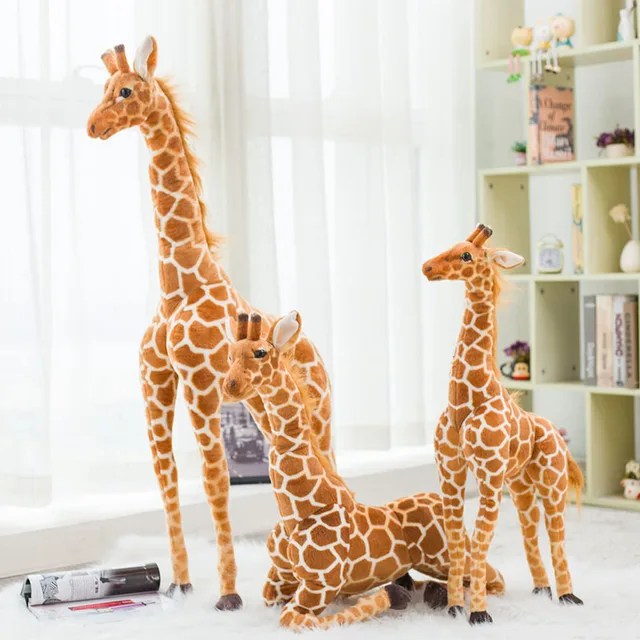 Lifelike Giraffe Plush Toys Real Life Cute Stuffed Animal Soft Giraffe Doll Big Giant Size Birthday Gift Kids Toy 1
