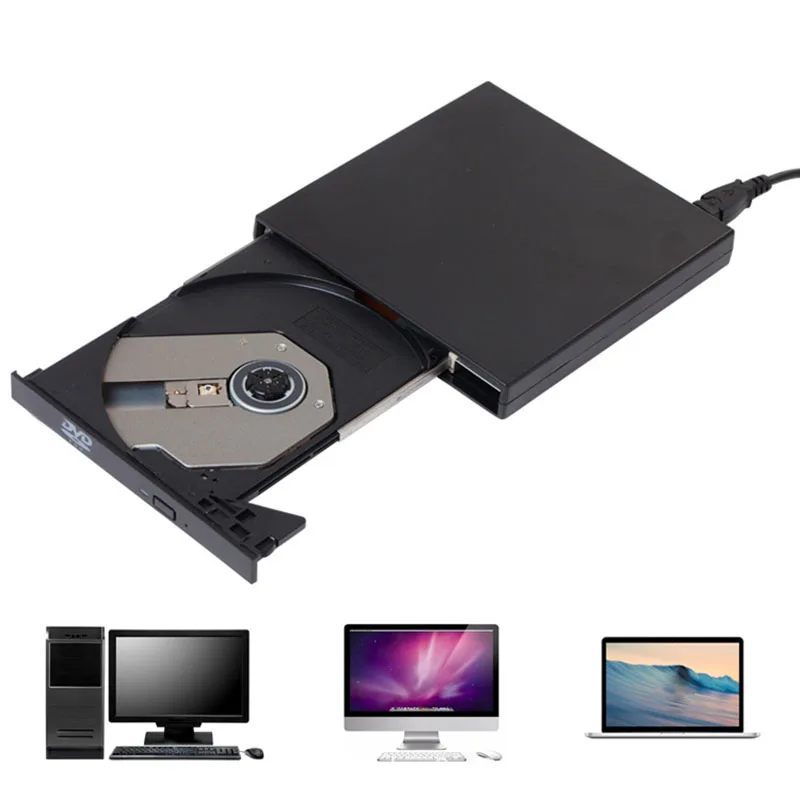 Ультра тонкий внешний USB 2 0 Слот-в DVD-RW CD-RW CD-плеер драйвер писатель для ПК SD998 |