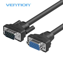 Кабель Vention VGA на VGA позолоченный 2 м 3 м Высокое качество VGA черный кабель для мужчин и женщин(15 вмещает до 15 pin