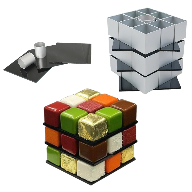 

30Pcs/set Aluminum Alloy Creative Cube Cake Mold Set DIY Dessert Mousse Chocolate Mould Cake Decorating Tool Pastry Baking Tools