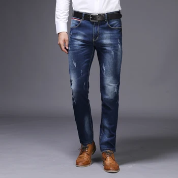 

Trend Style 2019 Spring Large Size Men's Jeans Plus Size Black Men's Straight Male Loose Casual High Elastic Waist Big Man Jeans