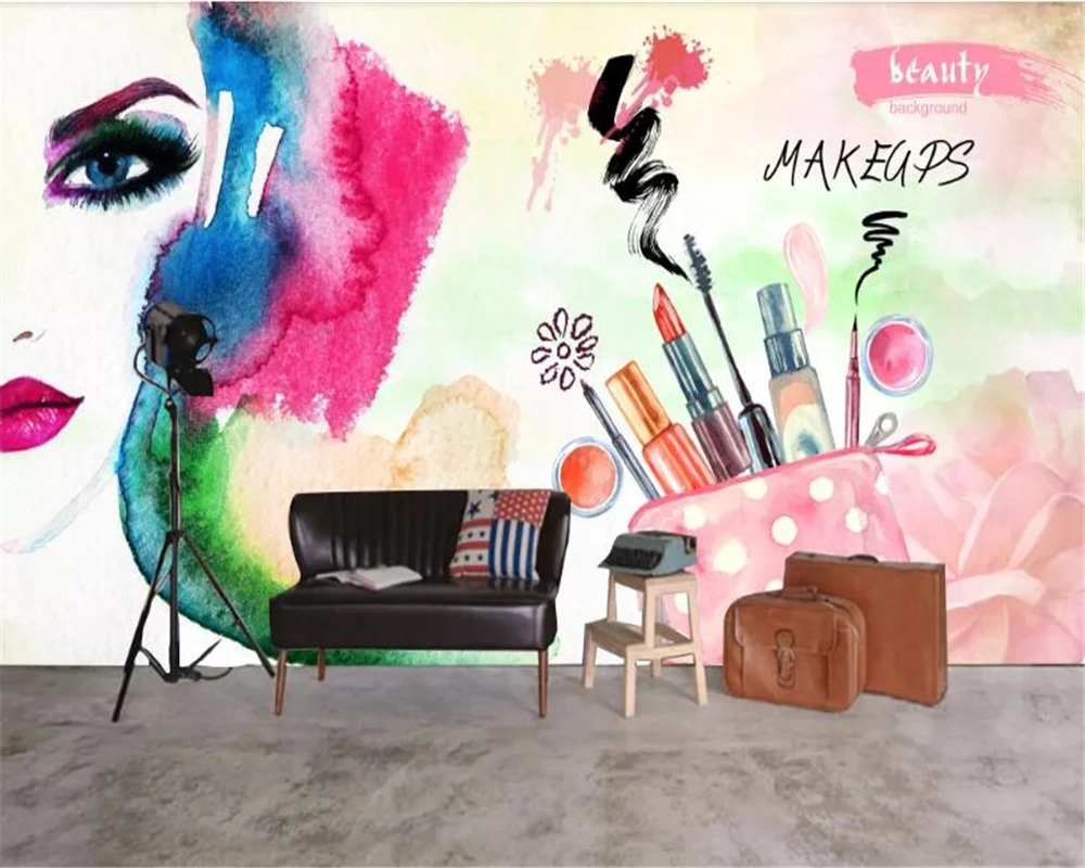 

beibehang wallpaper for walls in rolls Painted nail shop beauty salon decorative mural large photo wallpaper papel de parede 3d