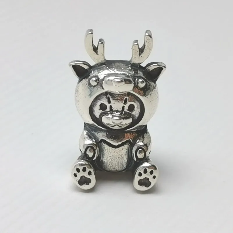 

1pcs/925 Sterling Silver Diy Jewelry Elk bear beads Charm Bead Fit European Brand Bracelet Jewelry Gift free shipping