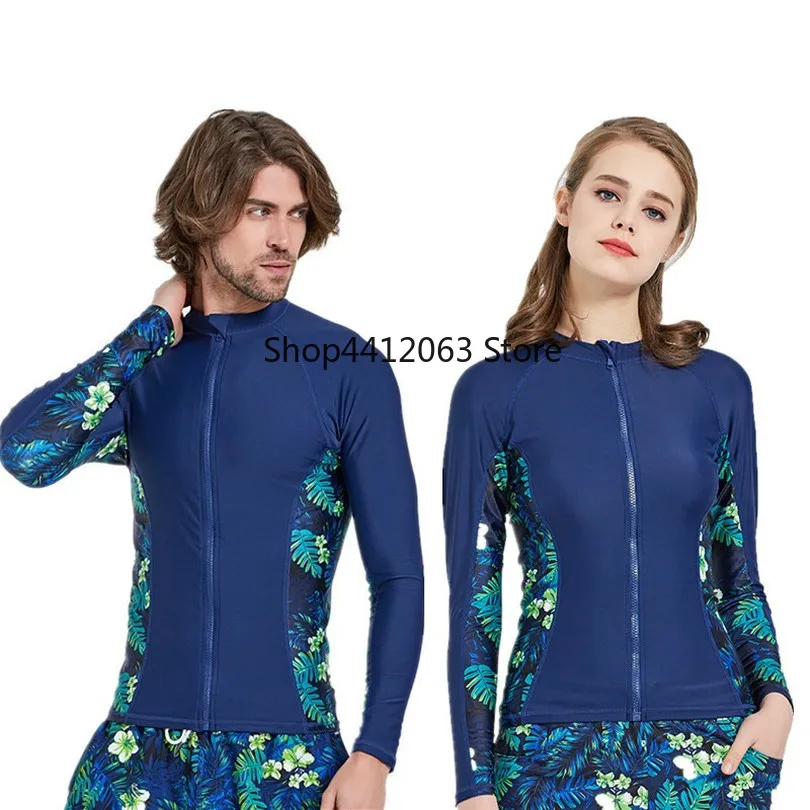 Couple Rash Guards Men Women Long Sleeve Swimsuit Jacket Lover Rash