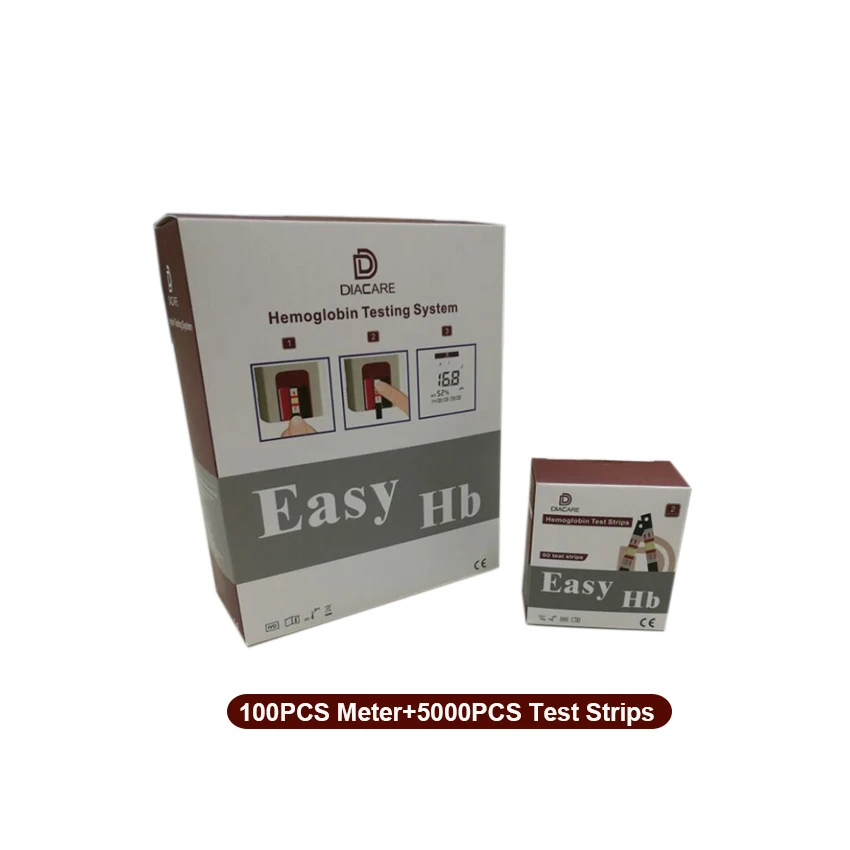 

100PCS Hemoglobin Test Machine with 5000PCS Test Strips/POCT Hemoglobin Meter/ Hemoglobin Analyzer