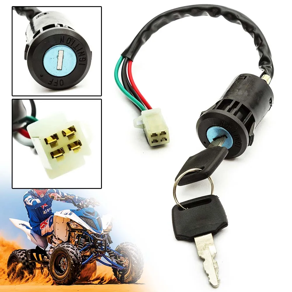 1PC 2 Stage On Off 4 Pin Ignition Switch With 2 Keys For110cc 125cc 140cc Pit Dirt Quad Bike Minimoto Pocketbikes ATV