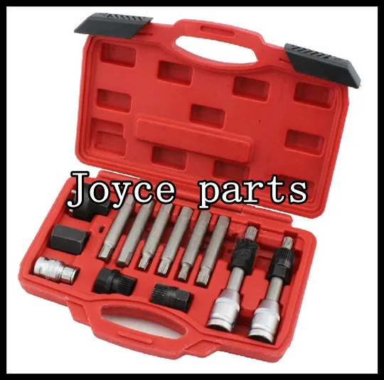 13pcs Alternator Freewheel Pulley Puller Removal Engine Auto Tool Set car repair tooltool chest