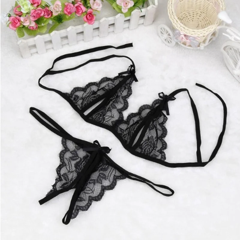 

Women's Pajamas Sexy Lingerie Hot Erotic Lingerie Transparent Open Milk Lace Sexy Underwear Bra Pants Exotic Apparel Q049-3