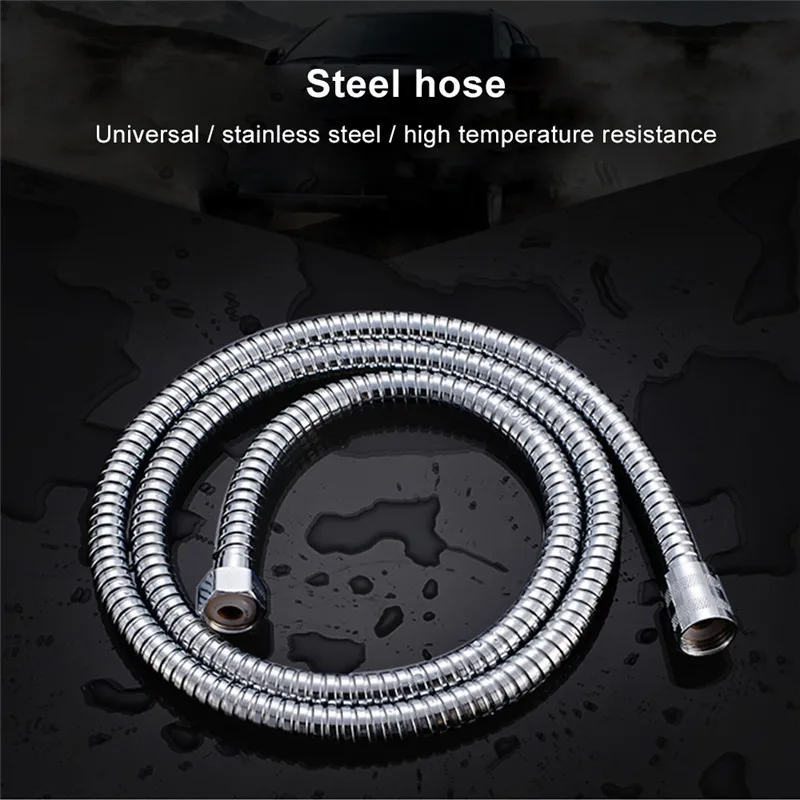 

2PC/lot 1.4m/1.8m Stainless Steel Shower Hose Flexible Bathroom Water Pipe Silver Color Common Pumbing Hoses Bathroom Accessorie
