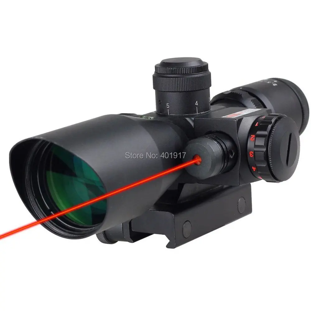 Rifle Scope 2.5 10x40 Red & Green Illuminated Range Finder Reticle