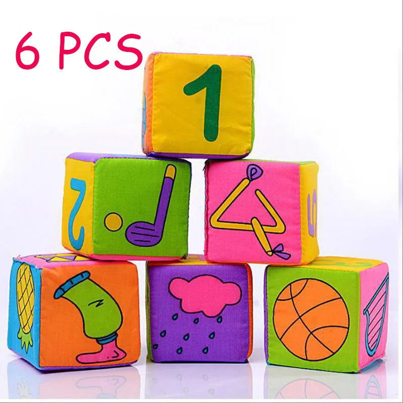 

6pcs Baby Building Blocks fruit enlightenment cognitive toy cube Puzzle early Education educational Toys