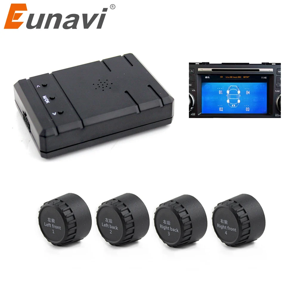 Eunavi Smart Car TPMS Tyre Pressure System Auto Security Alarm Systems