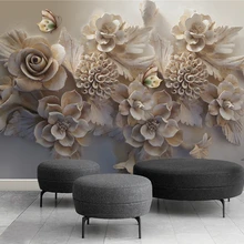 Настроить Любой Размер 3D HD интерьера красивые 3D цветок 3D цветок бабочка ТВ Шелковый фон роспись стен обои