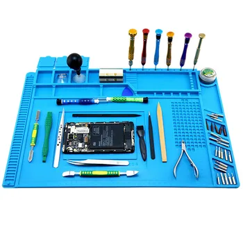 

Big Heat-Resistant Silicone Pad Desk Magnetic Mat Electronic PCB BGA Soldering Repair Work Insulation Mat Hot Air Station Mat