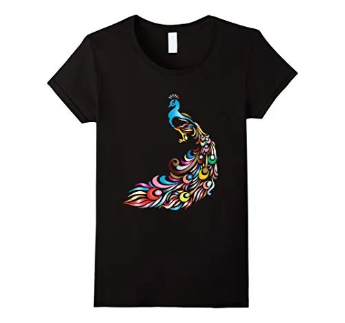 Цветочные Павлин футболка узор животного Bird Graphic Tee свободные короткий рукав милая, стильная низкая цена Для женщин футболка футболки