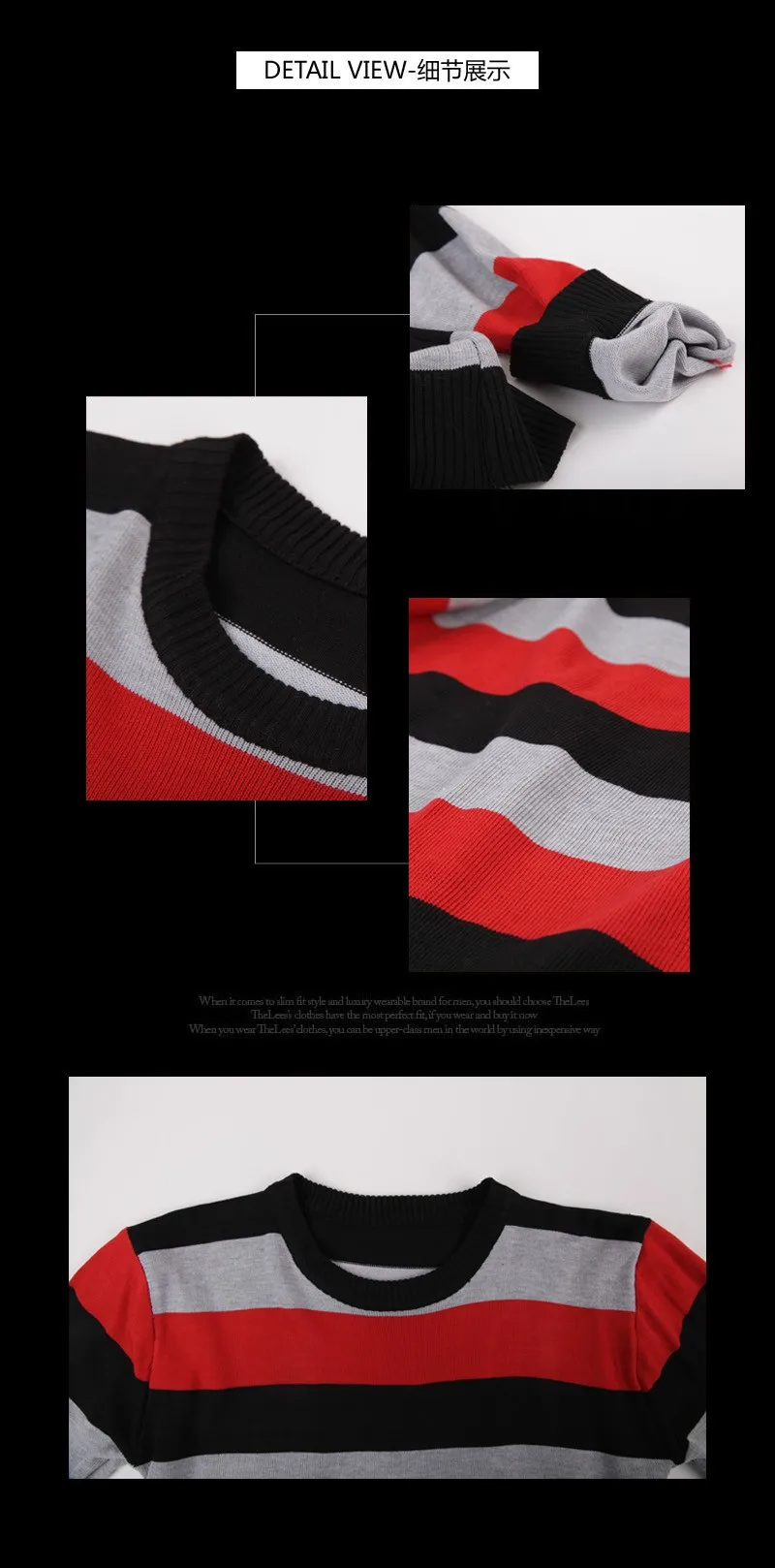 Классический широкий полосатый мужской длинный рукав водолазка воротник культивировать мораль Вязание SweaterStripe Модный