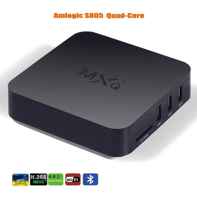 Android ТВ Amlogic S805 Cortex A5 XBMC quad core H.264/H.265 4.4 MX mxq Box miracast airplay умные телевизоры