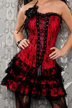 

New style red lace corset dress,full body corset,gothic corset dresses M1605