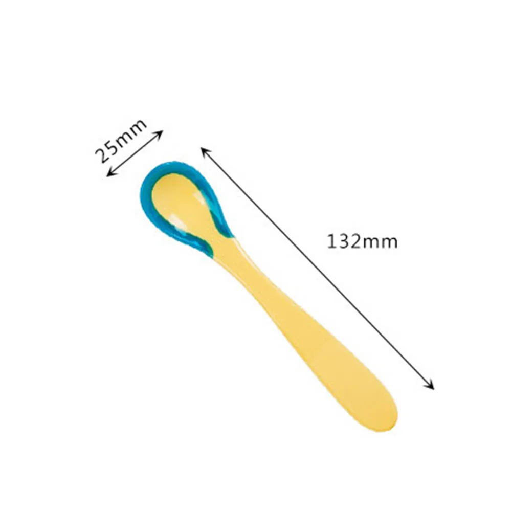 2Pcs Baby Feeding Spoons Change Color Temperature Sensing Spoons Baby Tableware Feeding Enlightenment Early Education Supplies