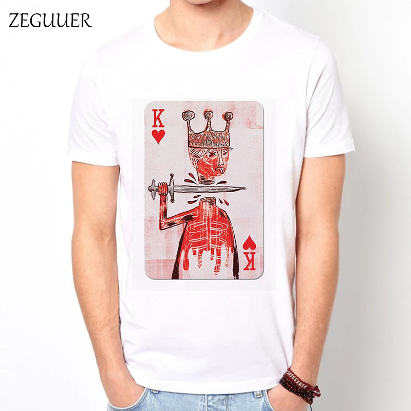 

Jean Michel Basquiat King Playing Card Tshirt Tshirt Men Streetwear Funny T Shirts Print Wind Cotton Round Neck Casual Clothes