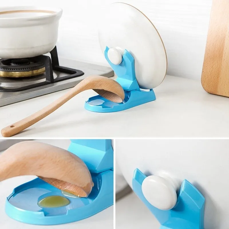 

1pc Pot Lid Shelf Dispenser Pan Spoon Pot Holder Kitchen Storage Design Cooking Tool