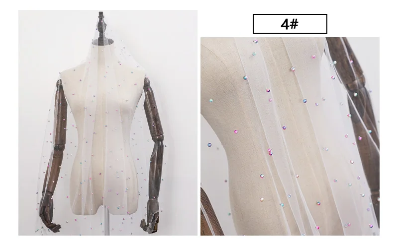 Вышитая бисером кружевная фатиновая сетчатая ткань для платья и юбки-пачки, материал для шитья, дизайнерская ткань 0,25 метров/1 шт. TJ1212