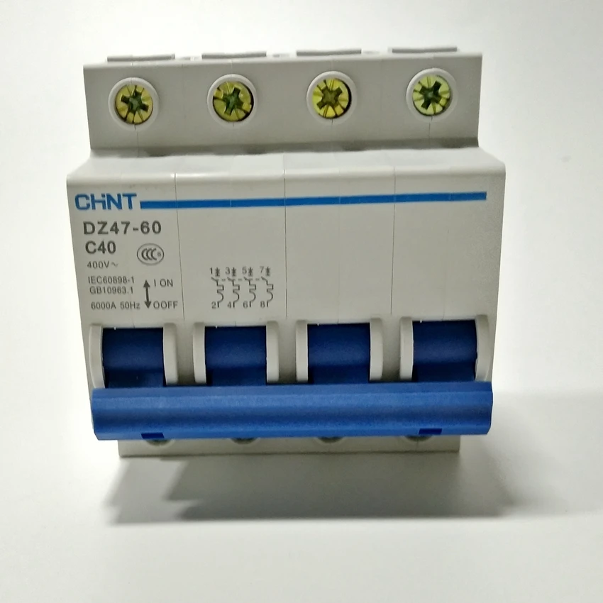 

Chint C45N Mini Circuit Breaker DZ47-60 4 Poles C40A 400V MCB