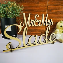 Персонализированные пользовательские фамилия место знак, мистер и Mrs свадебный стол знак, Милая Свадебные принадлежности для украшения стола