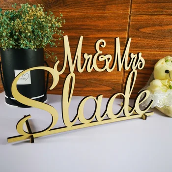 

Personalized Custom Last Name Place Sign, Mr and Mrs Wedding Table Sign, Sweetheart Wedding Table Decoration Supplies