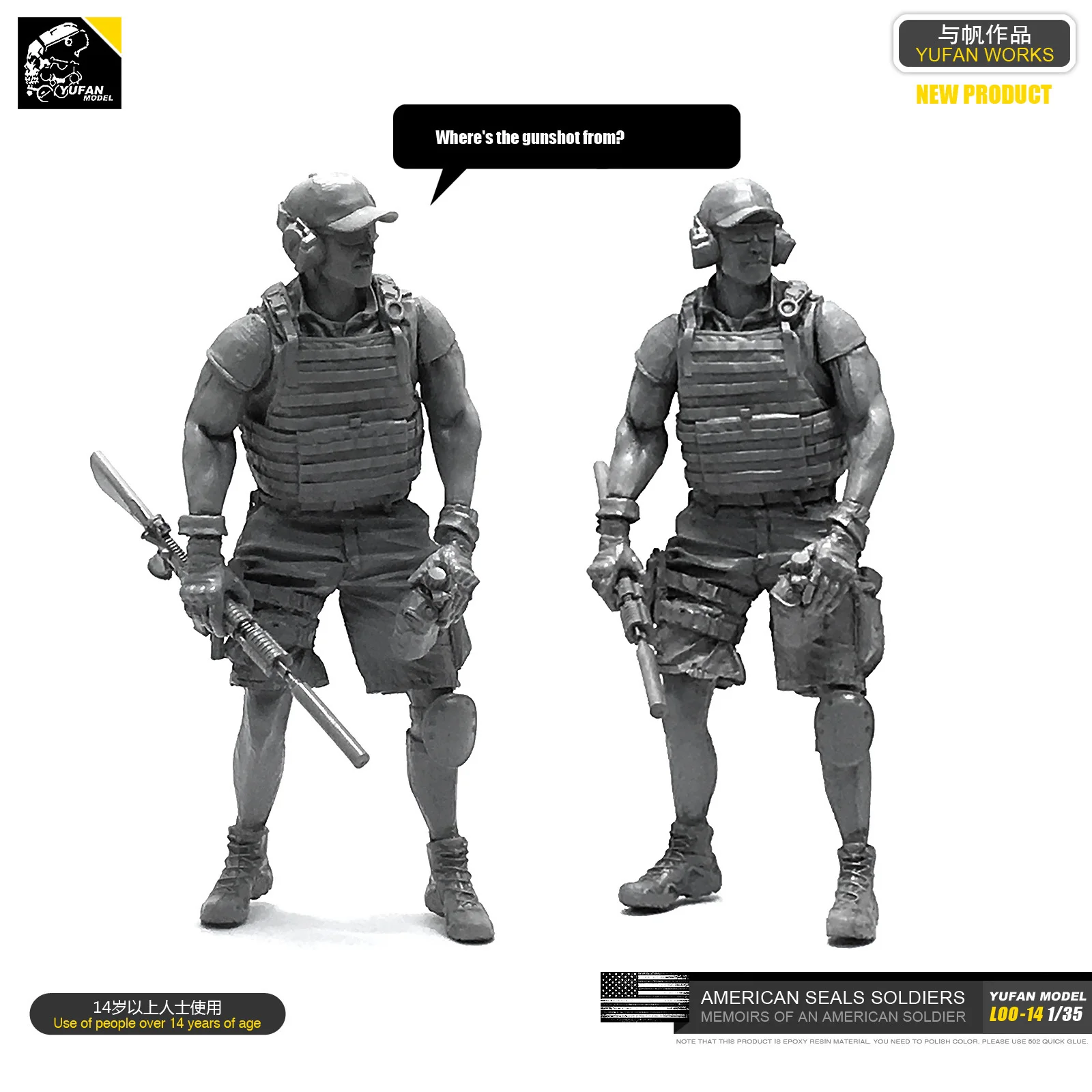 Модель Yufan 1/35 фотополимерный солдат США Печатный спецназ размонтированный Loo