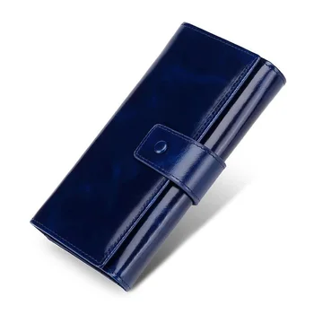 

New Arrivals Long Organizer Wallet High Quality Genuine Leather Zipper Purse Small Mobile Phone Bag European And American Wallet