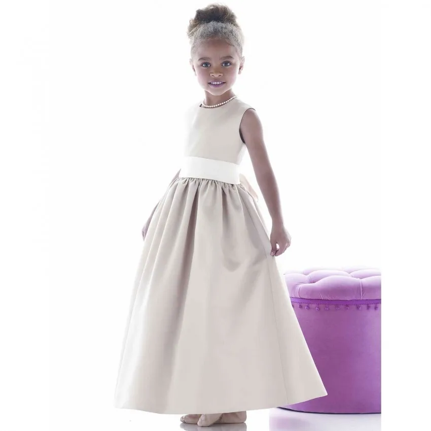 Nitree Sleeveless White Sashes/Flower Ankle length Princess Elegant