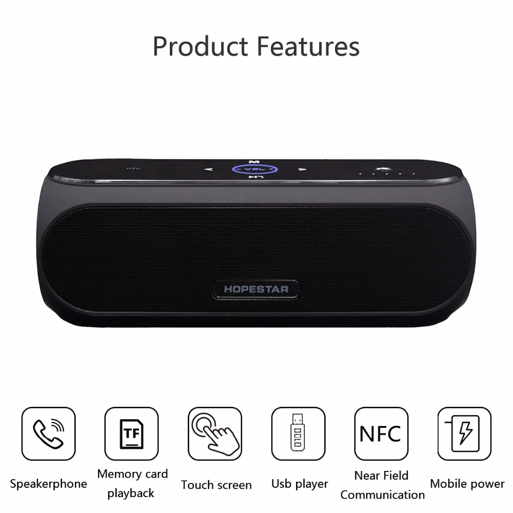 BesMoonsee Высококачественная Беспроводная стереоколонка H19 NFC с Bluetooth сенсорная