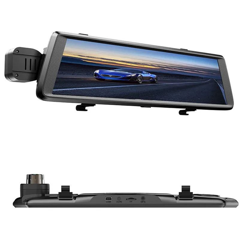 CARPRIE f900 ADAS Автомобильный видеорегистратор камера Android видео рекордер двойной объектив 10 дюймов FHD 1080P Dashcam Автомобильное зеркало заднего вида видеорегистраторы 1.3MP - Название цвета: Черный